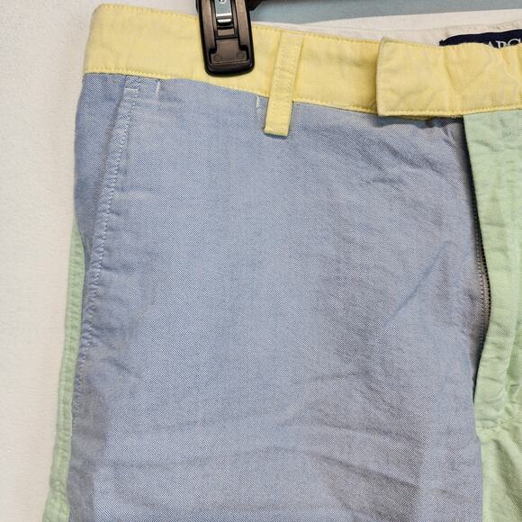 Chaps Pastel Colorblock Shorts Mens 32 Blue Green Pockets Cotton Southern Preppy - Picture 3 of 11